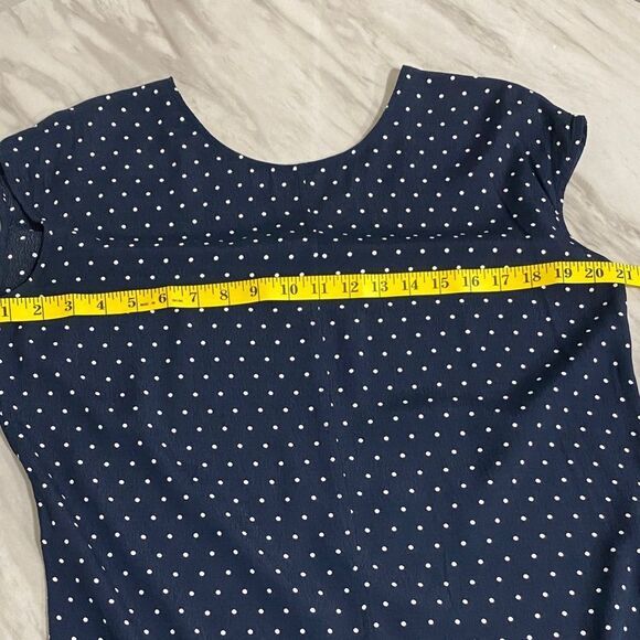 Madewell Navy Polka Dot Relaxed Fit Shift Dress Size Small - Picture 7 of 9